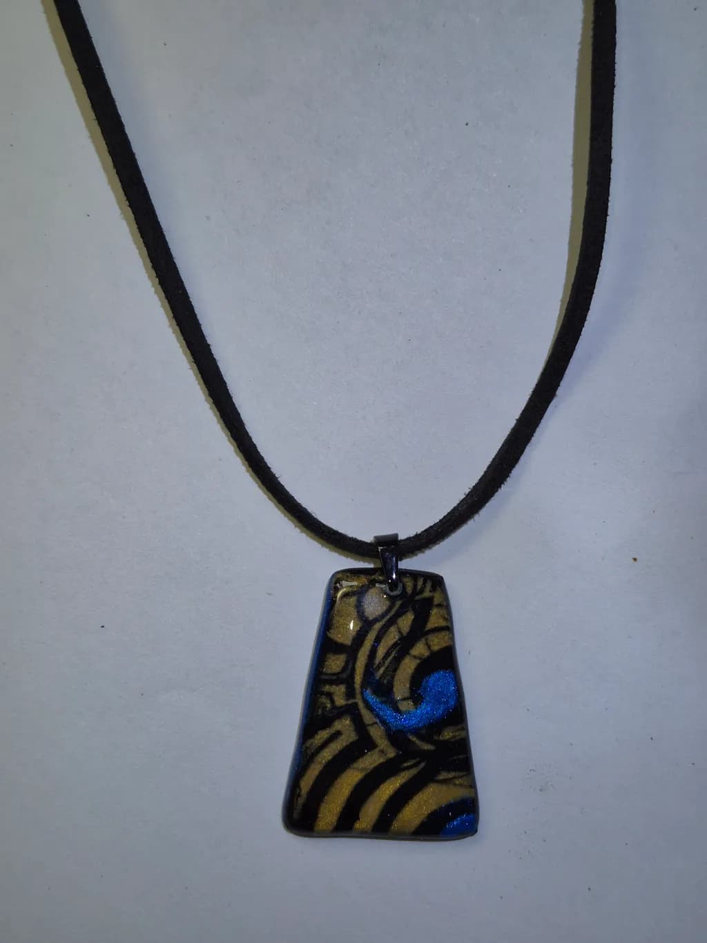Abstract Blue Swirl Pendant
