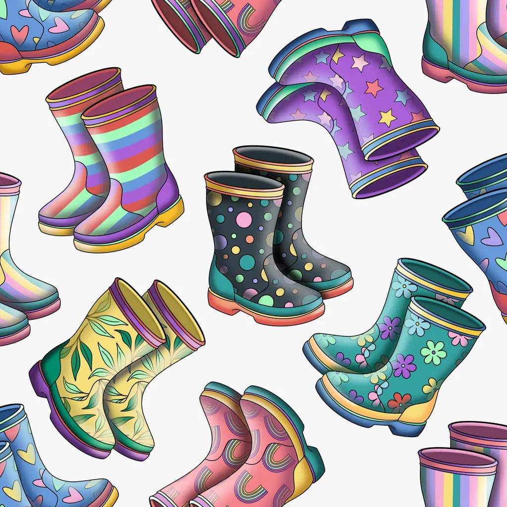 Playful Rainboots Pattern