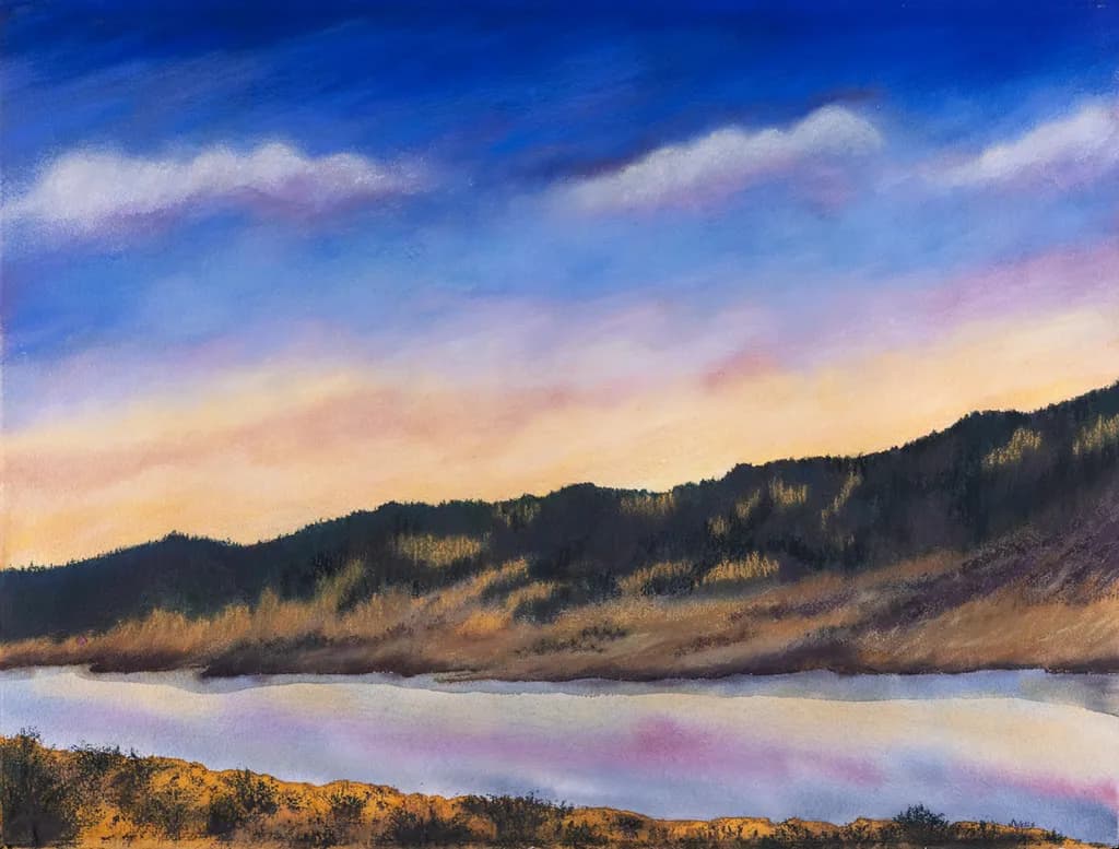Horsetooth Reservoir Pastel