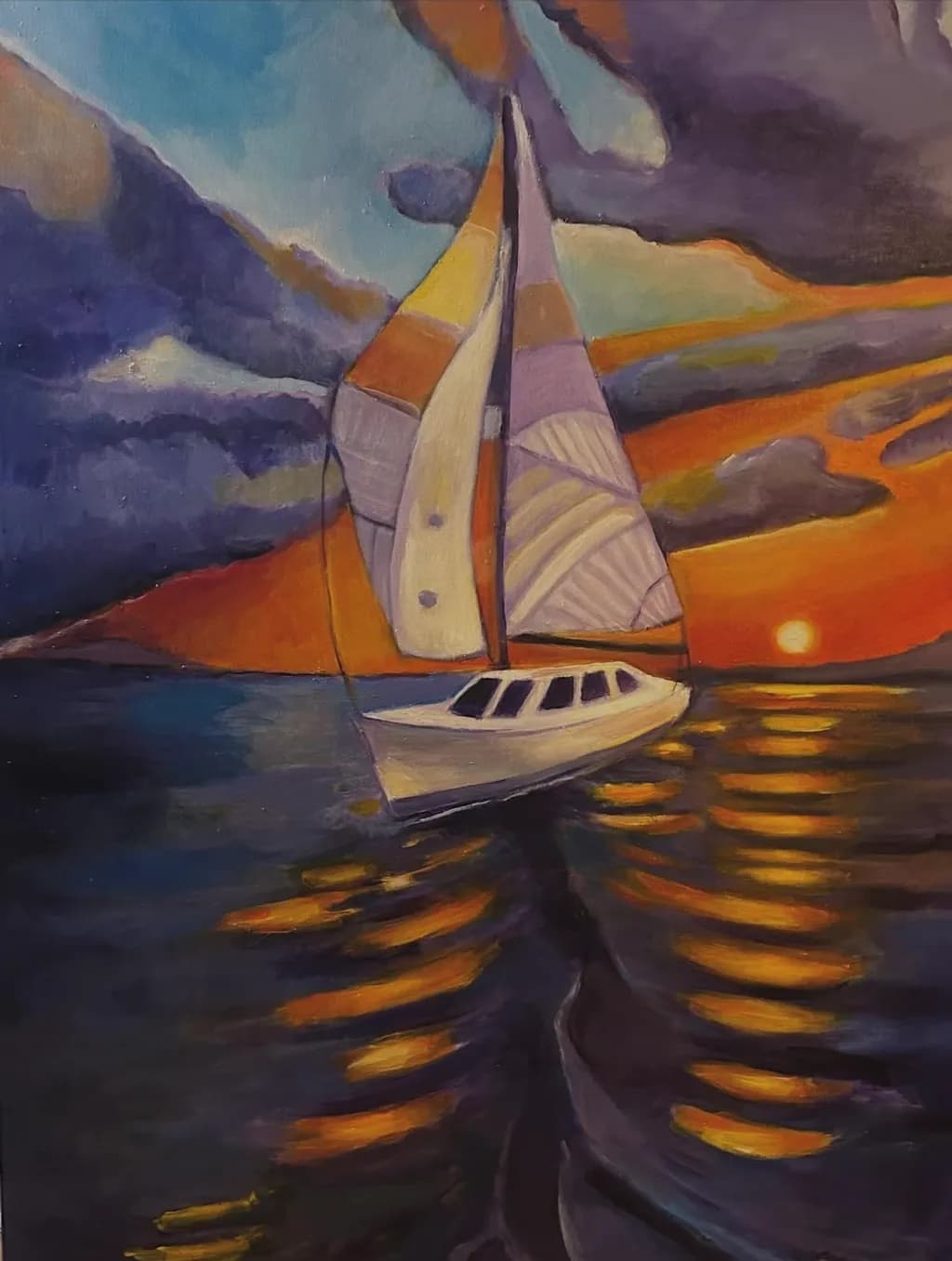 Sunset Sail Reflection
