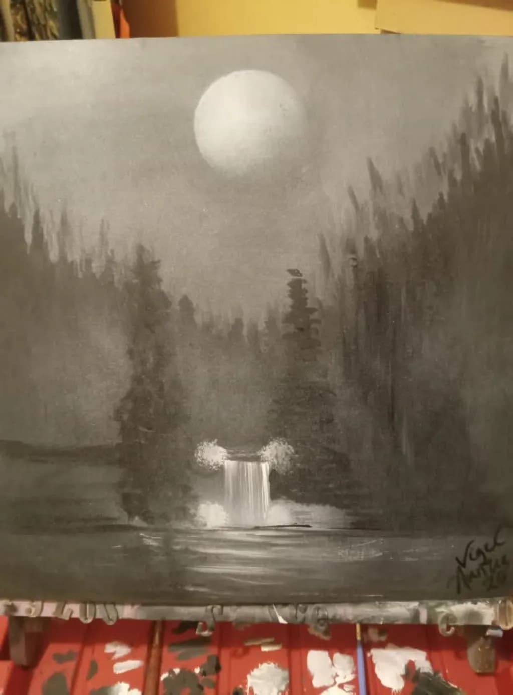 Moonlit Cascade