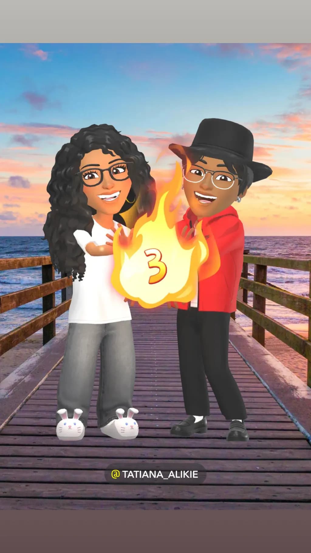 Flaming Countdown at Sunset