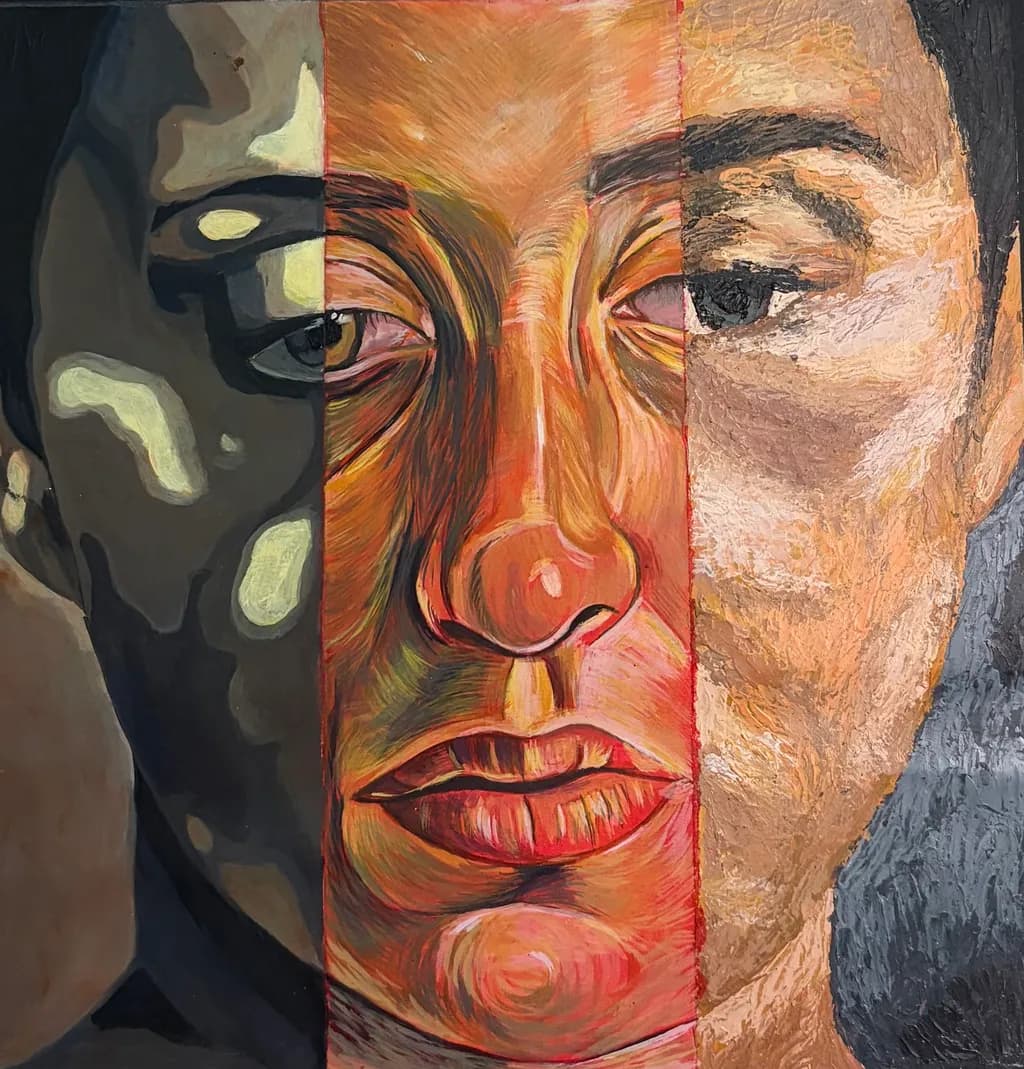 Triptych of Faces