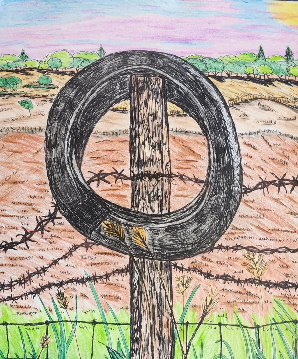 Tire on Post