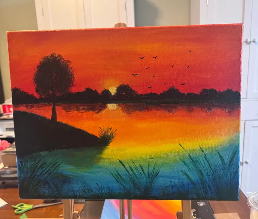 Sunset Over Lake