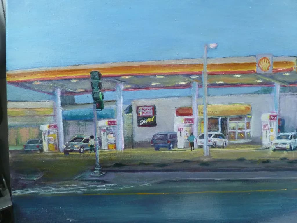 Evening Fuel Station