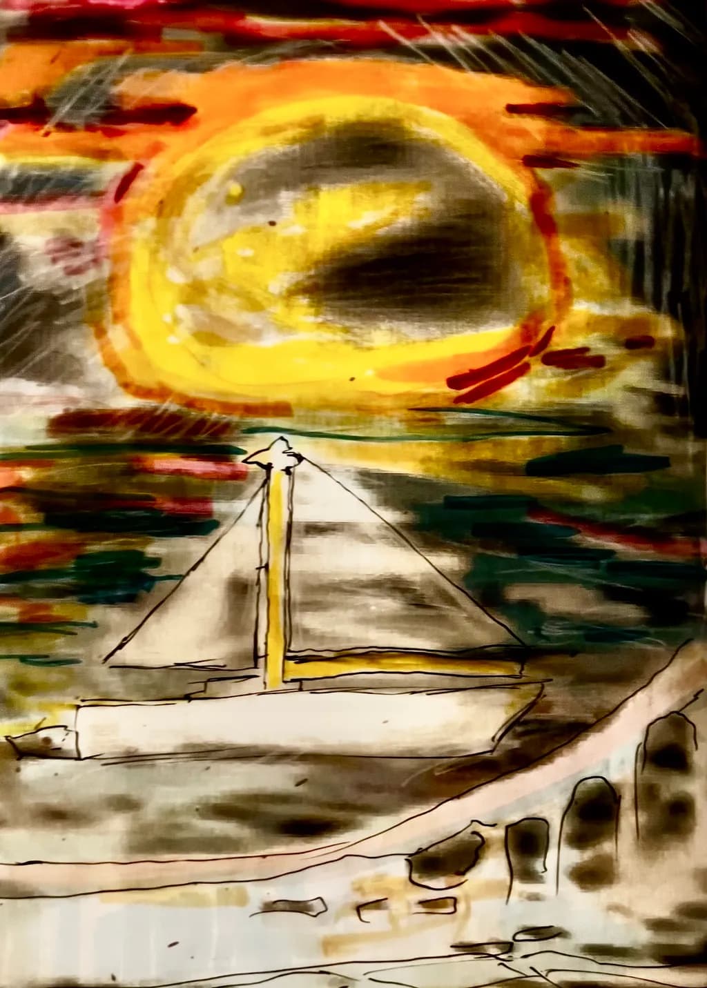 Burning Horizon Sailboat