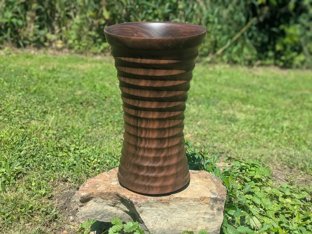 Ribbed Walnut Vessel