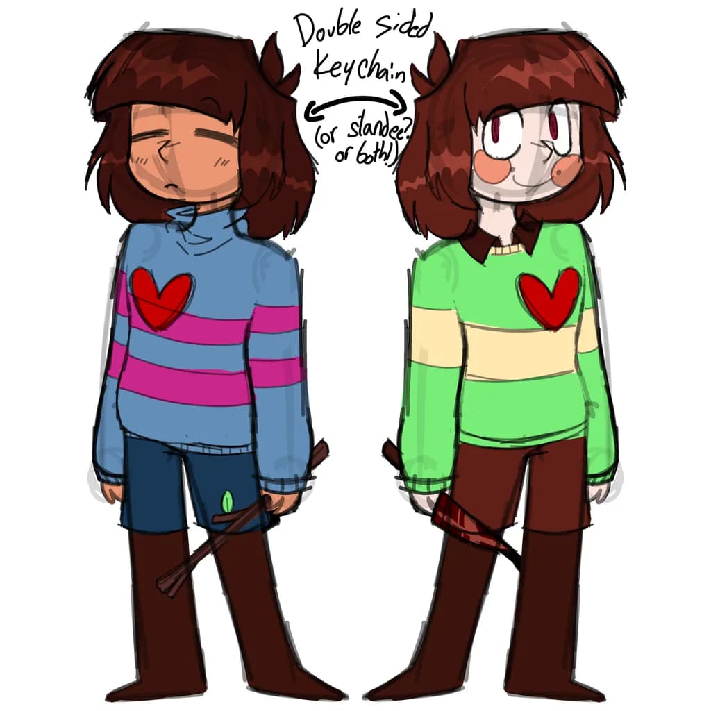 Dual Heart Keychain Characters
