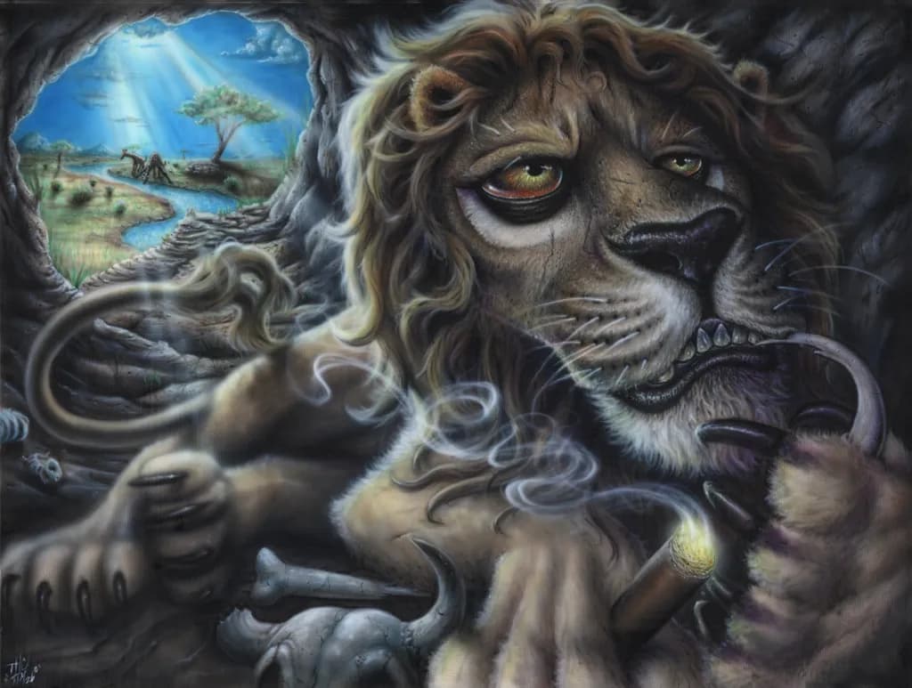 Larry the Smoking Lion