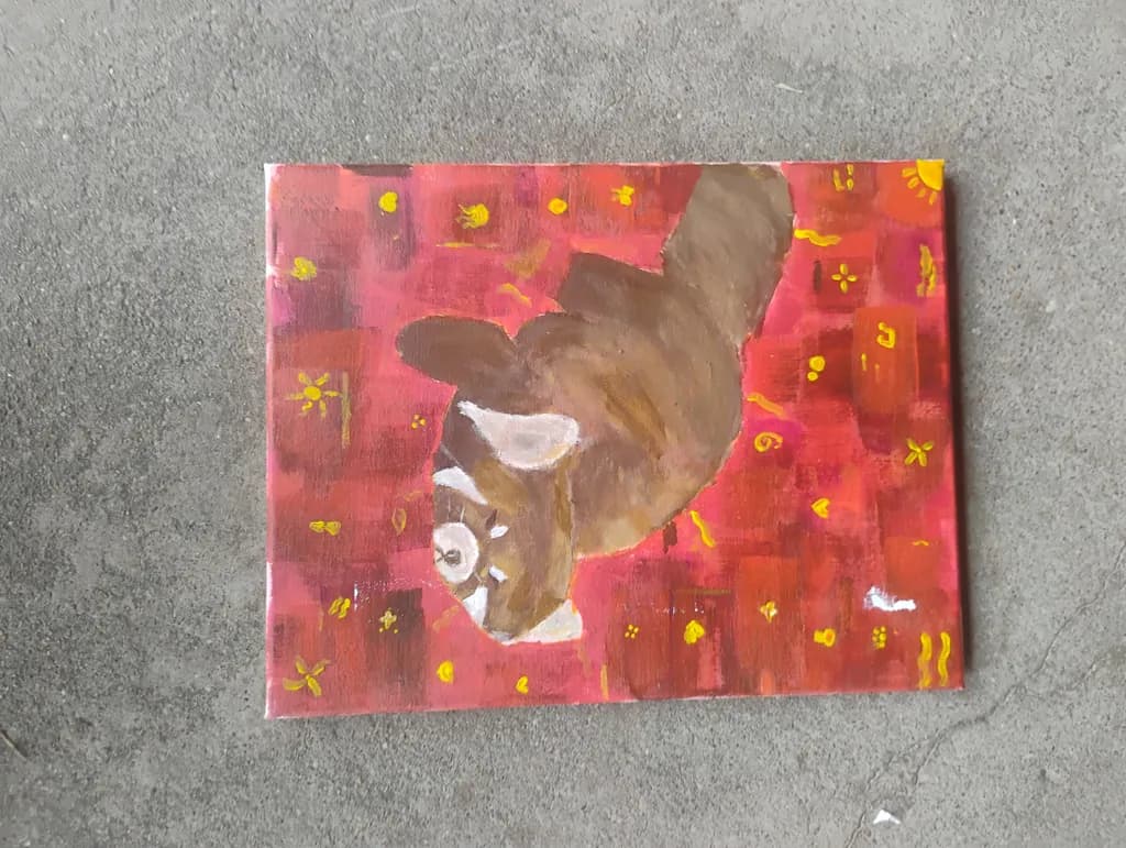 Brown Bear on Red Ground