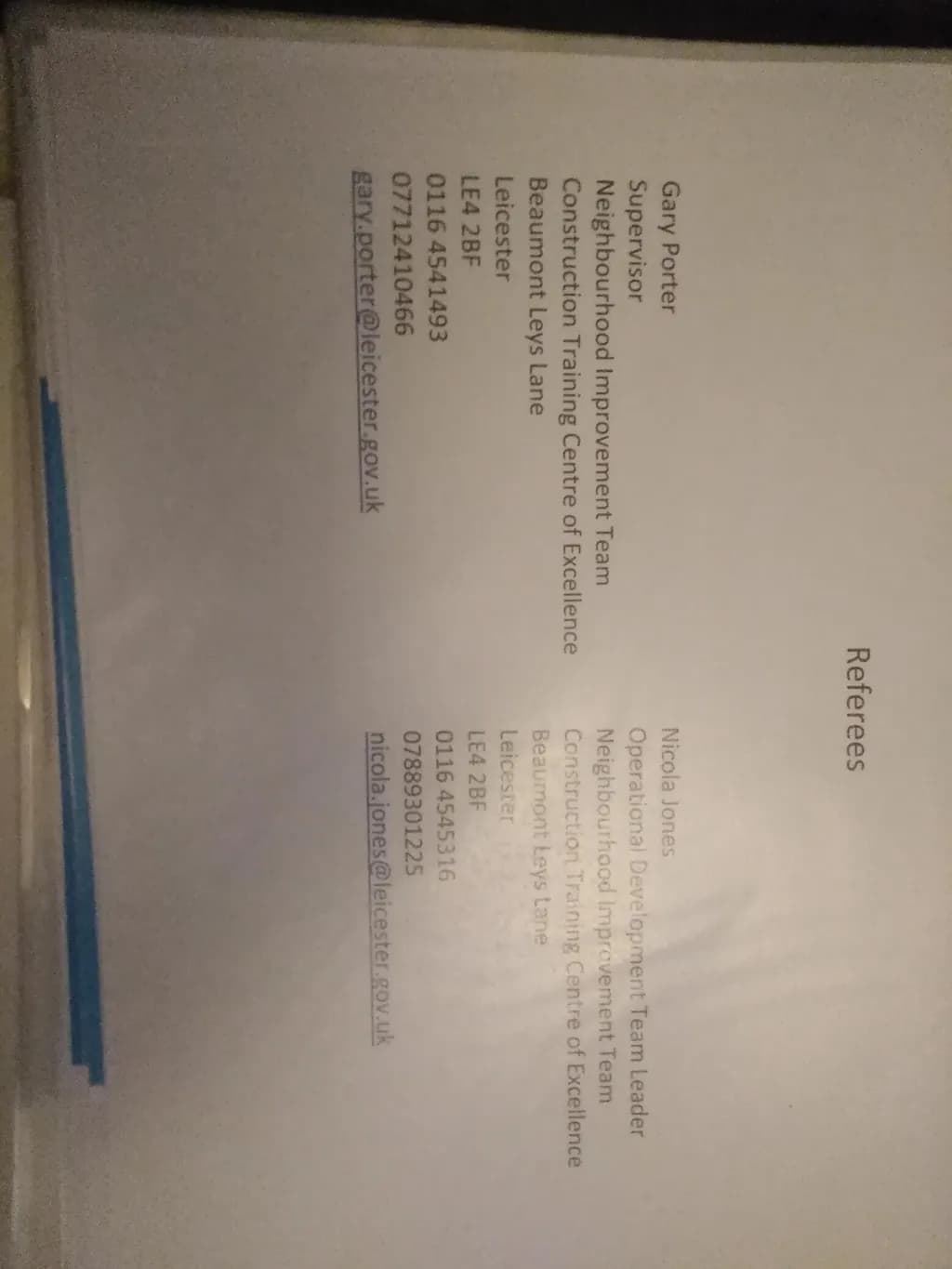 References List