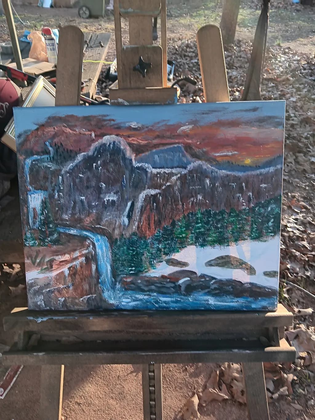 Mountain Cascade Sunset