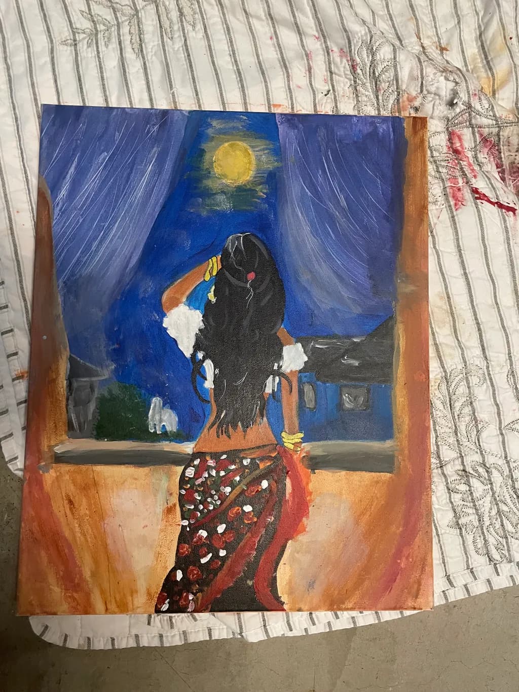 Moonlit Window View
