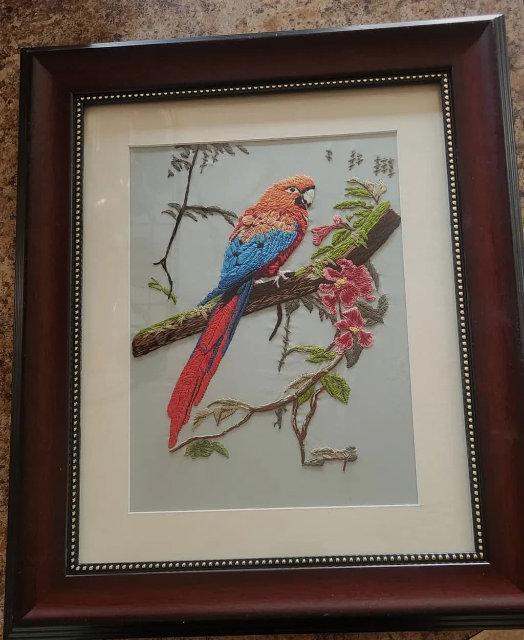 Tropical Parrot Embroidery