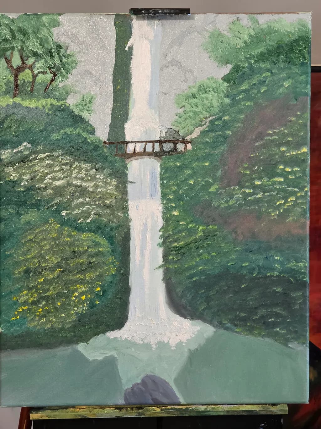 Forest Waterfall Bridge