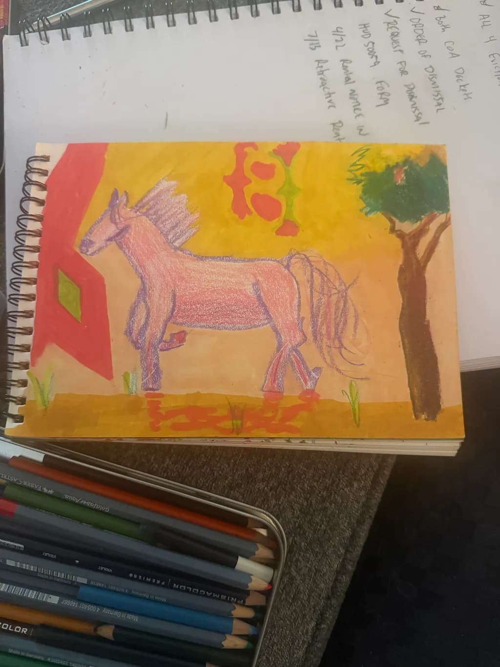Colorful Horse by Tree