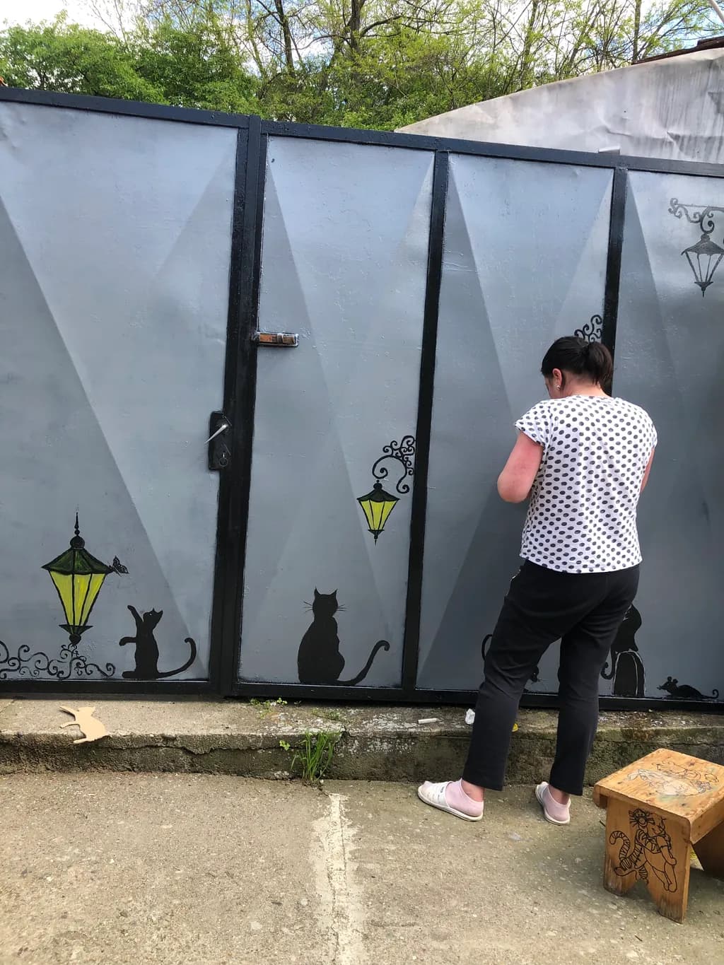 Shadowed Cats and Lanterns