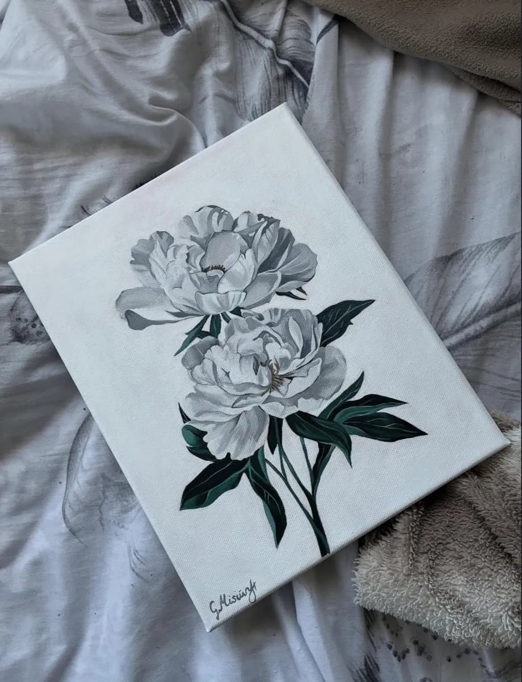 Monochrome Peonies