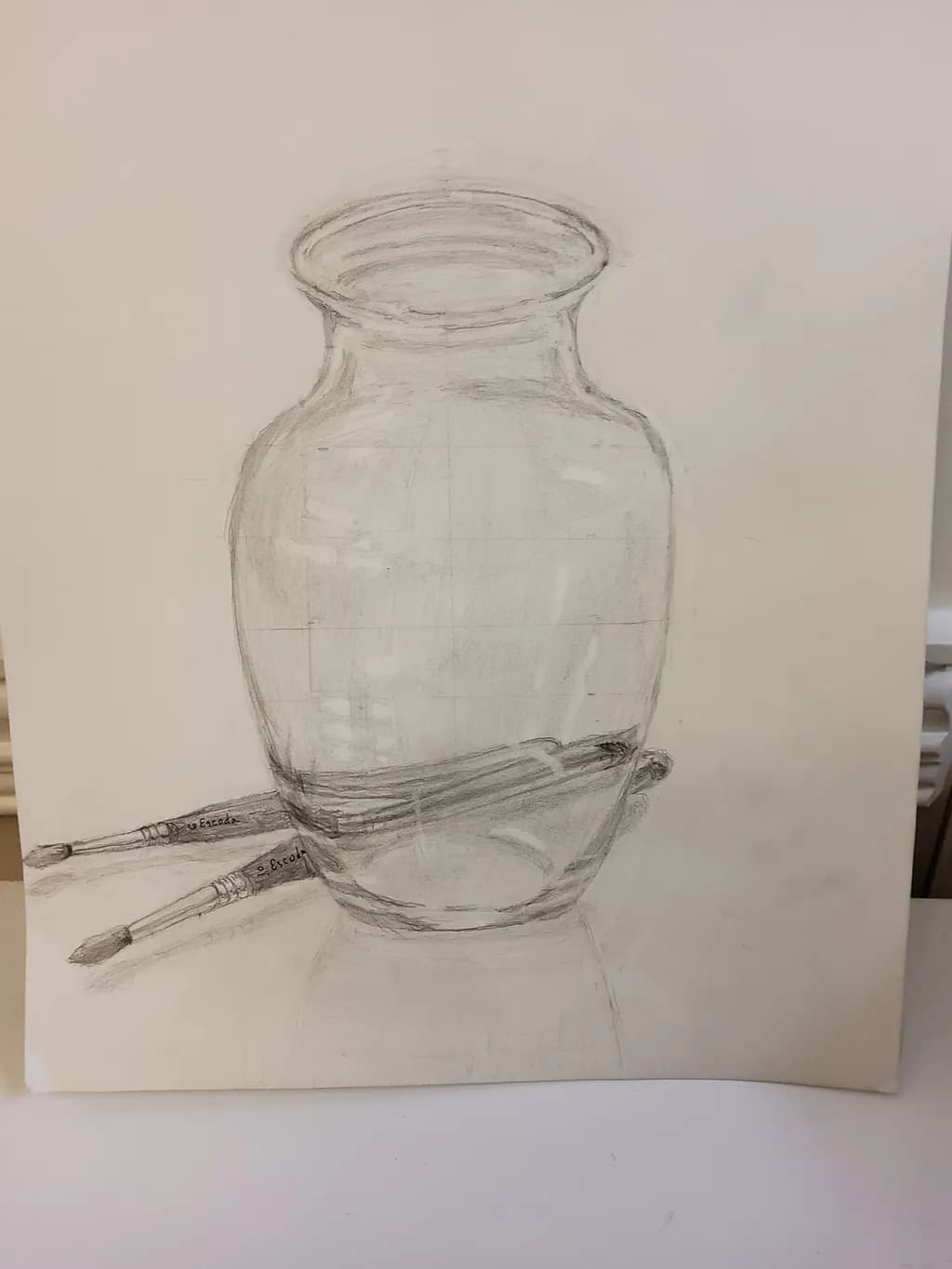 Clear Glass Jar with Brushes