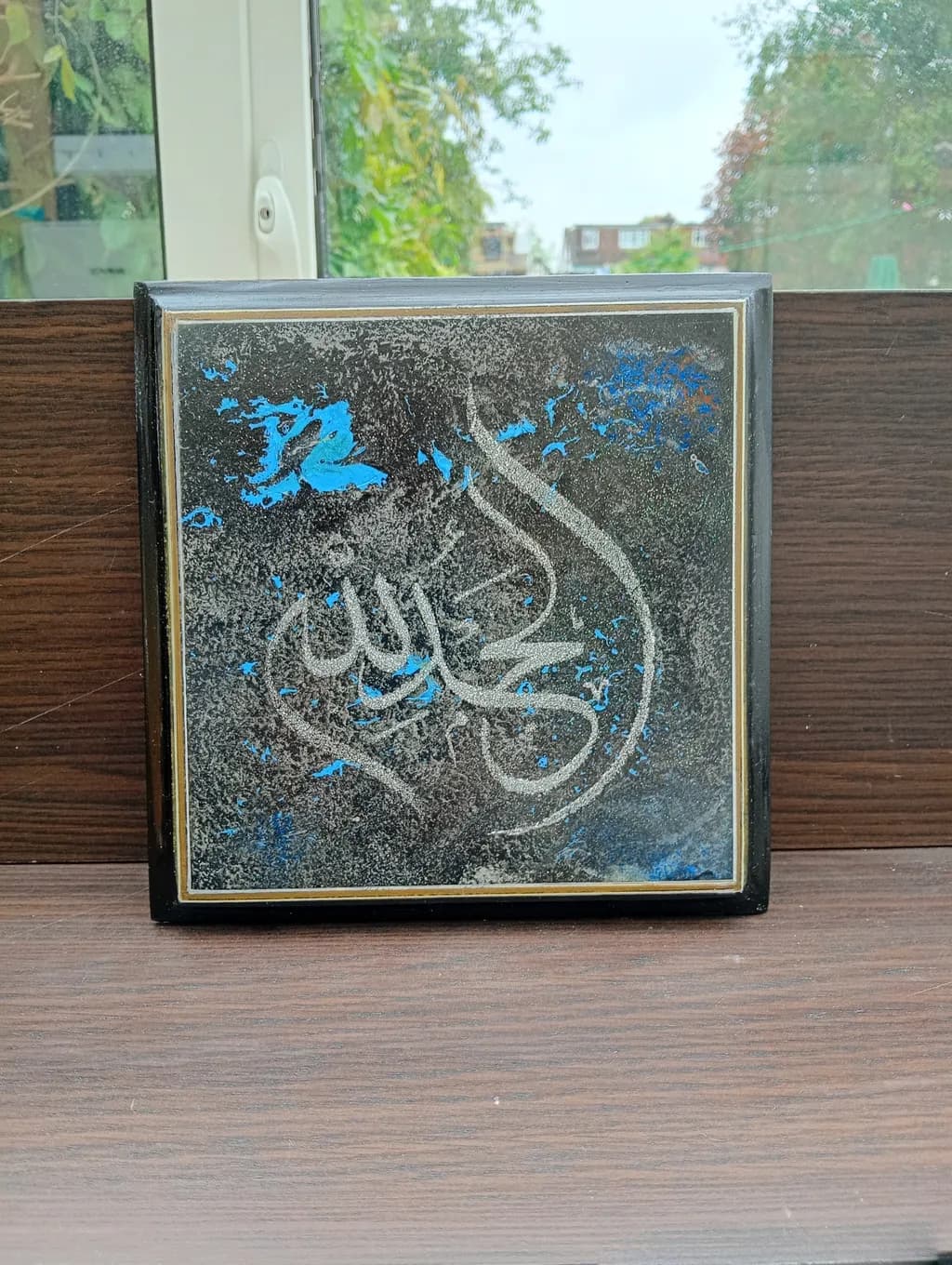 Blue Script on Black