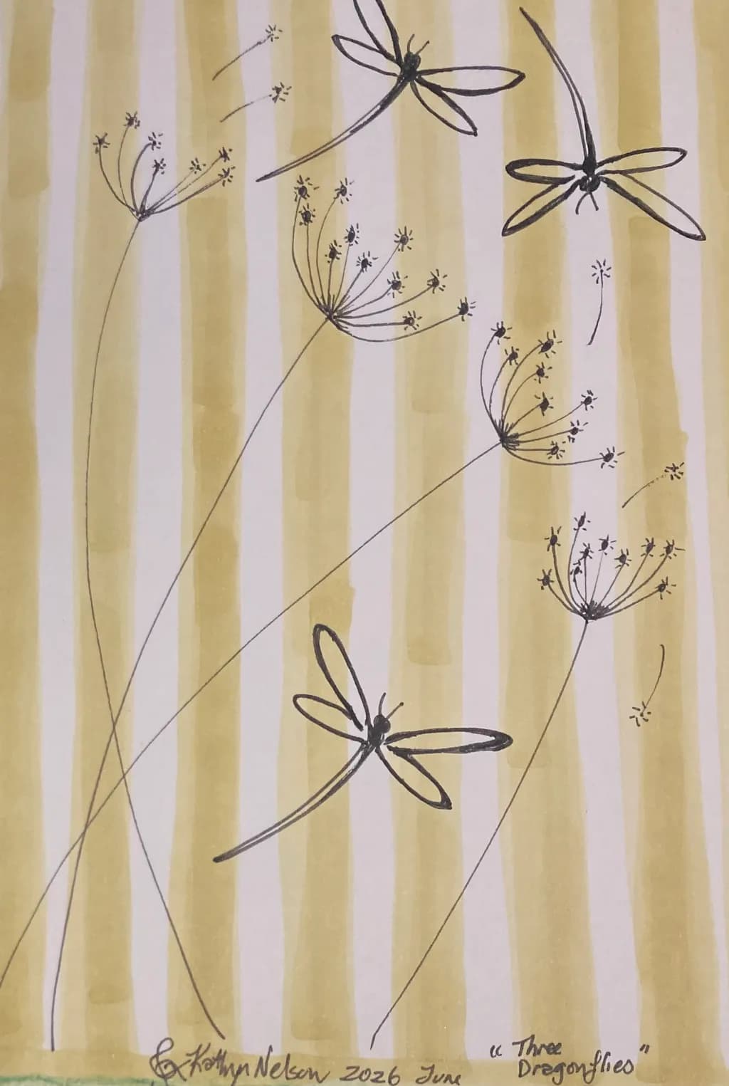 Three Dragonflies