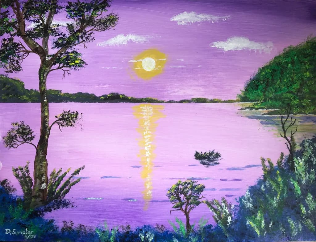 Lavender Sunset Reflection