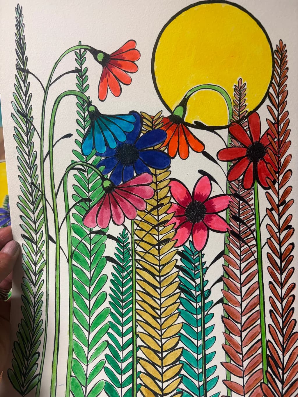 Sunlit Floral Garden