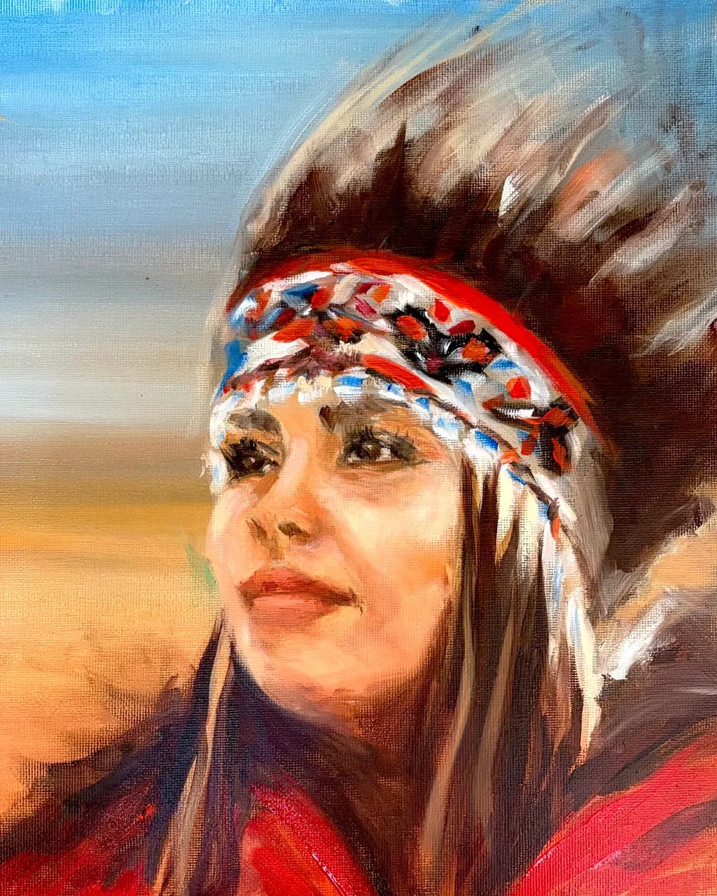 Indigenous Headdress Portrait