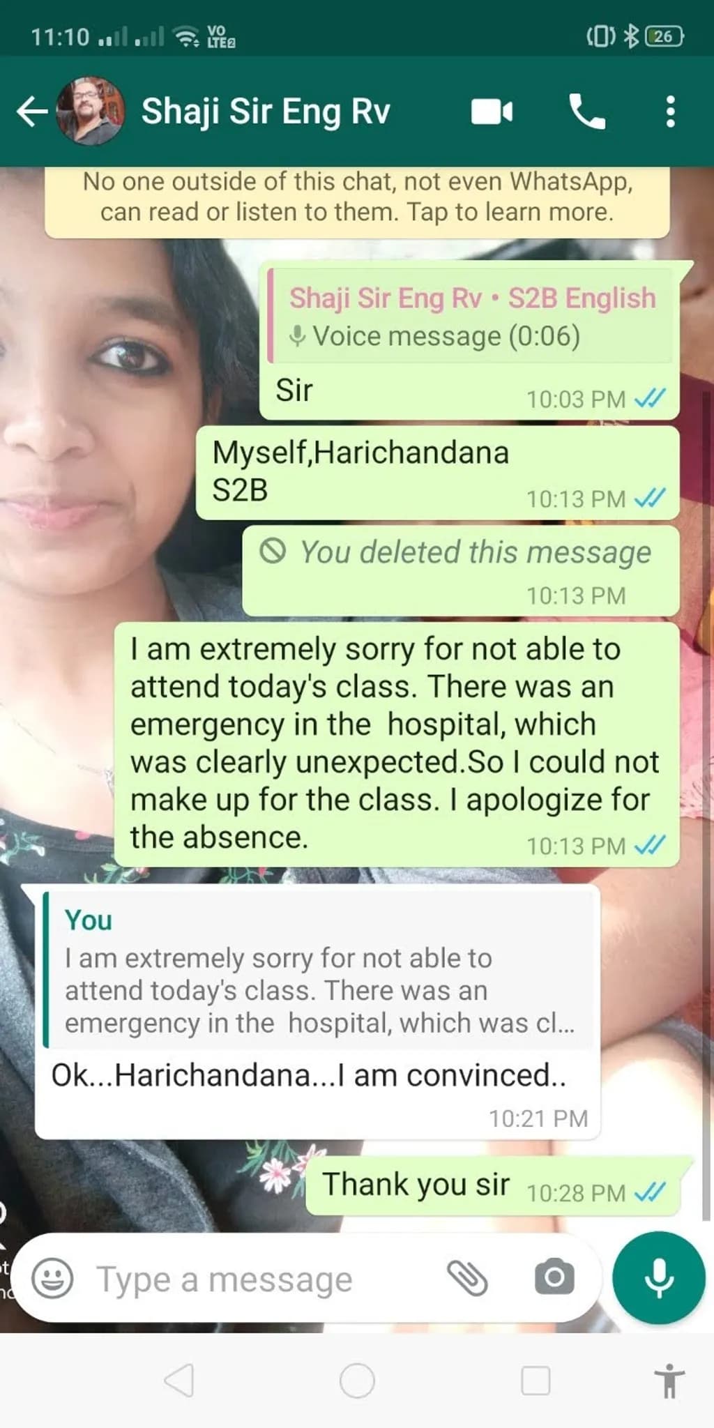 Unexpected Apology