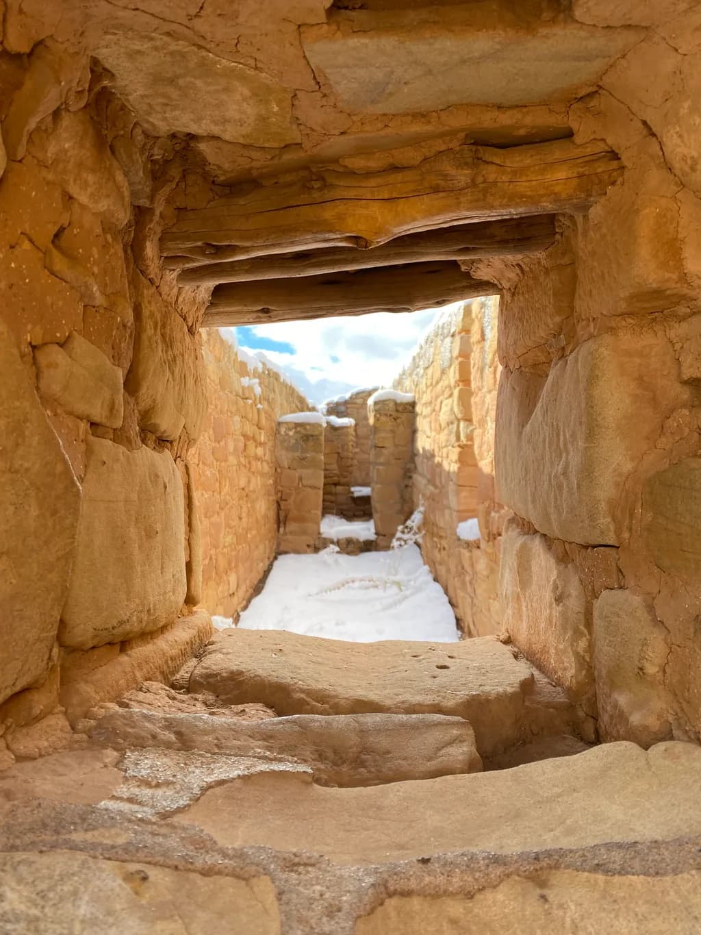 Snow-Kissed Stone Passage