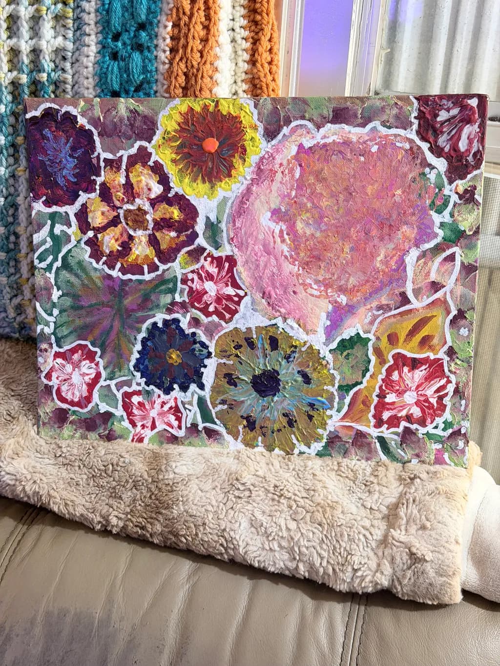Textured Floral Canvas