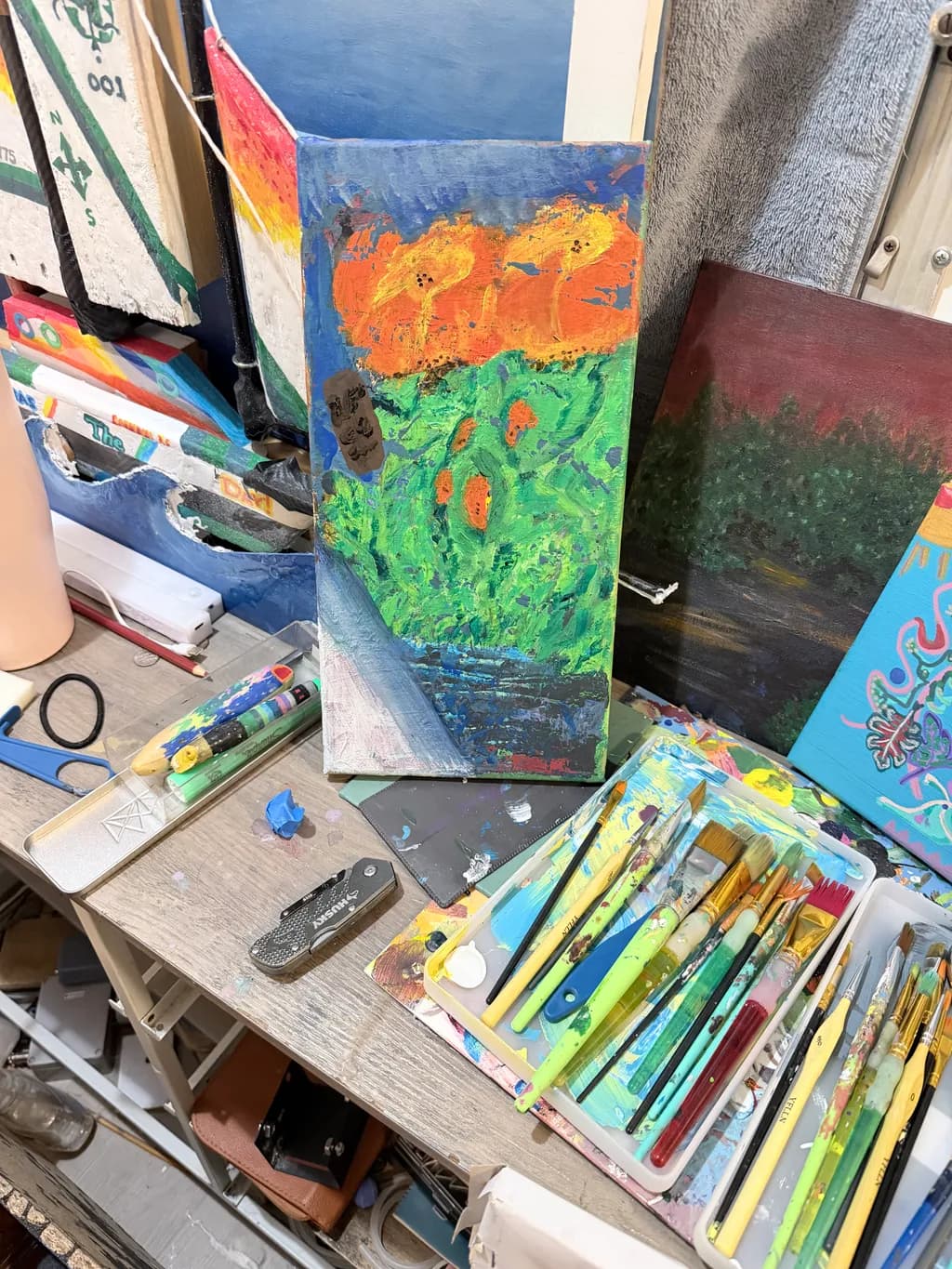 Orange Flowers Landscape
