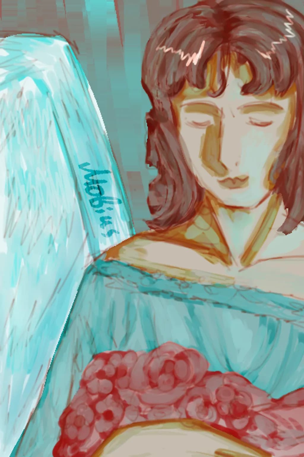 Angel with Roses