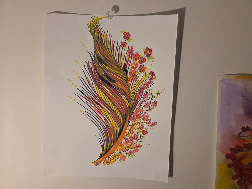 Floral Ember Feather