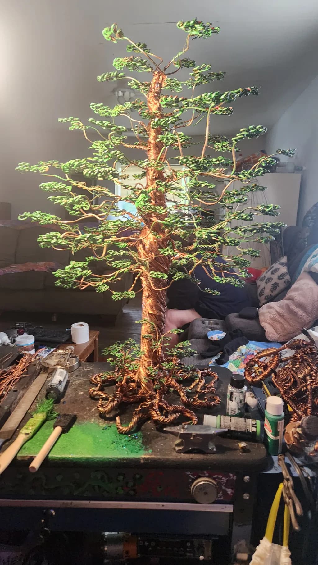 Copper Wire Tree Sculpture