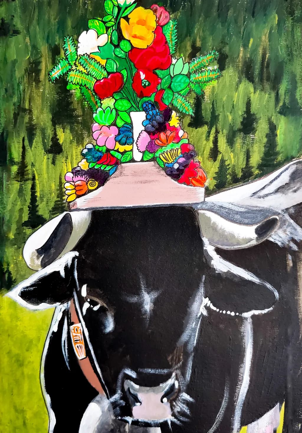 Cow with Floral Crown