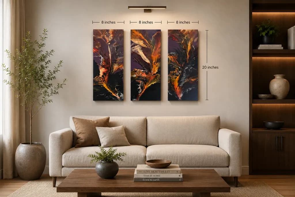 Abstract Triptych Flames