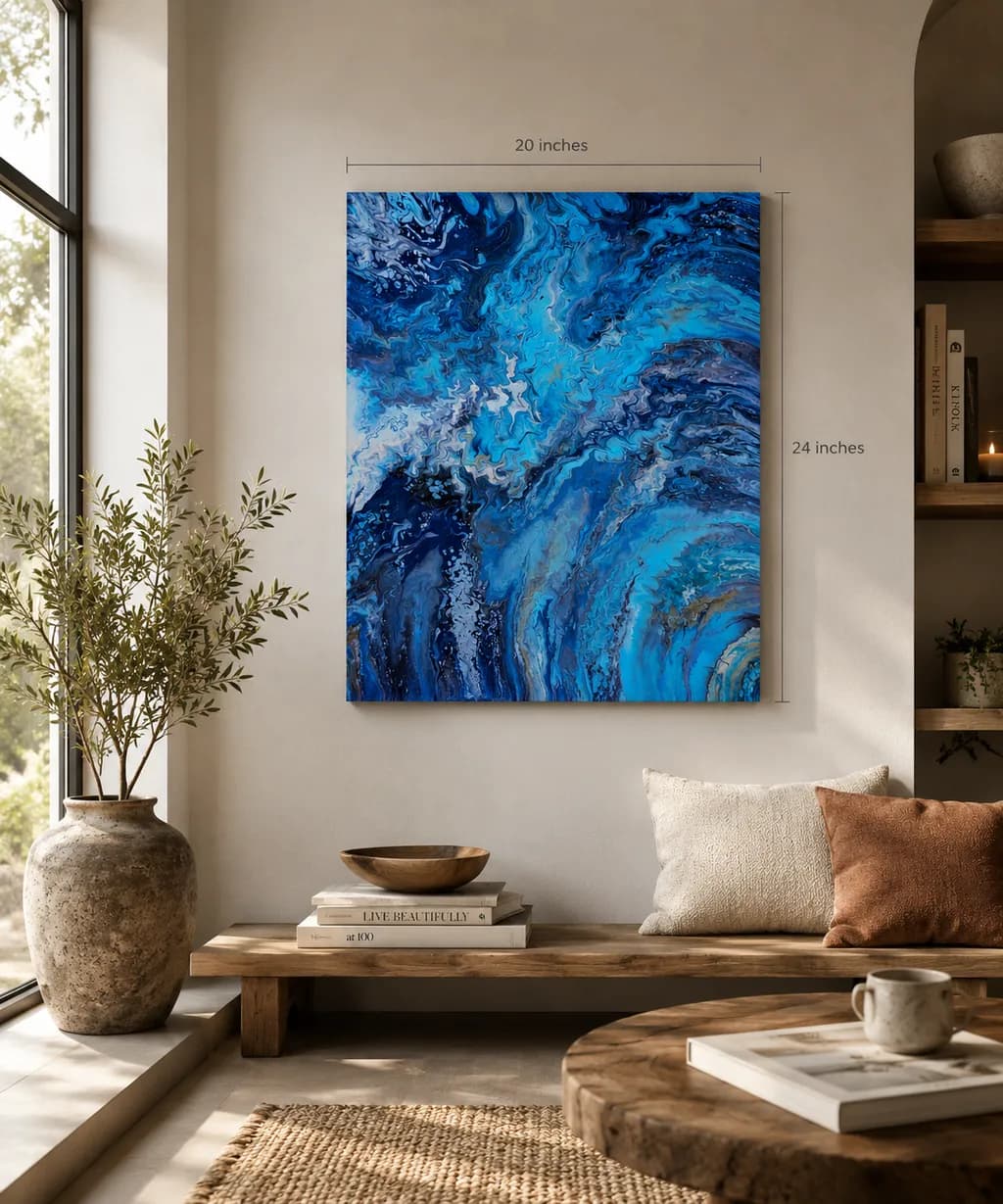 Blue Cascade Abstract