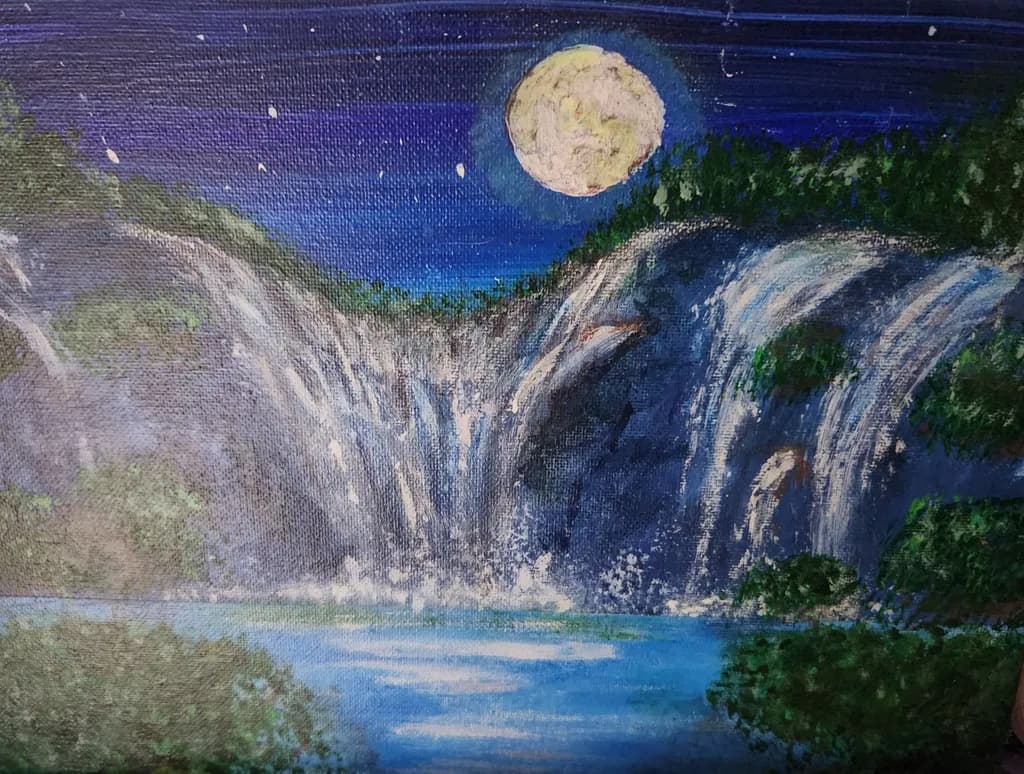 Moonlit Cascade