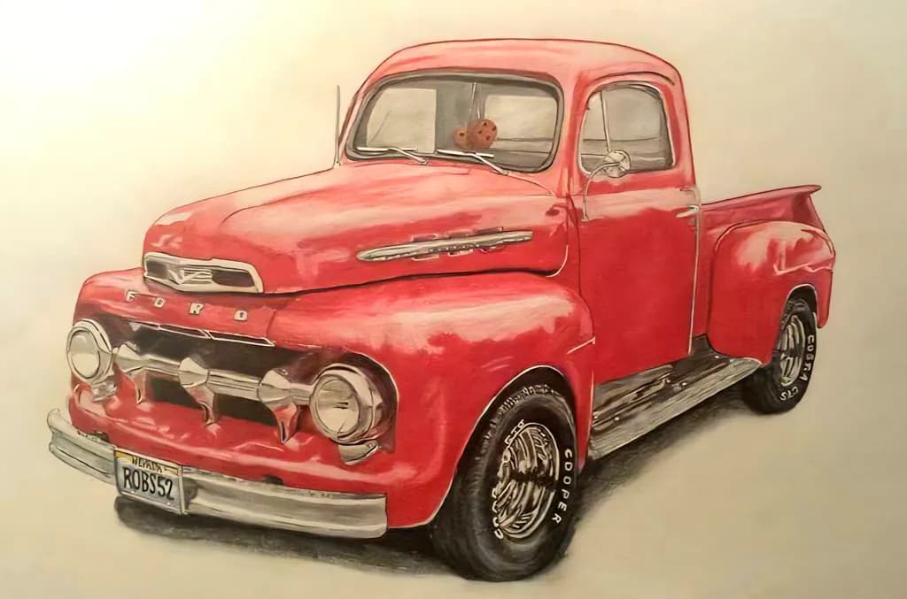 Classic Red Ford Truck