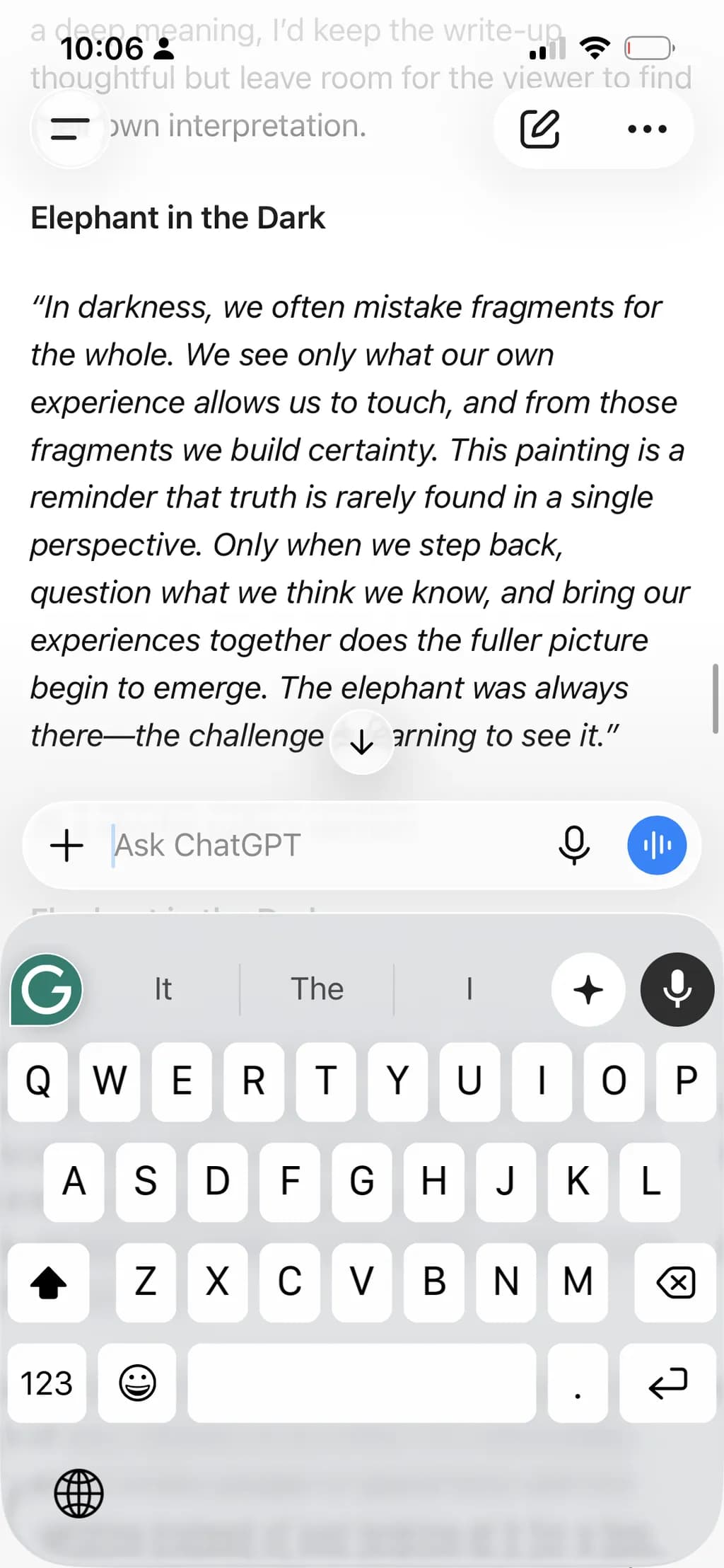Elephant in the Dark