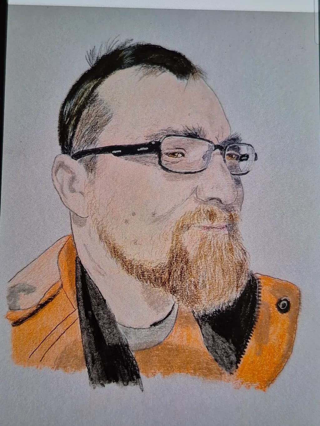 Bearded Portrait in Orange