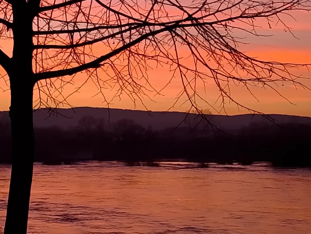 Crimson Dusk Reflection