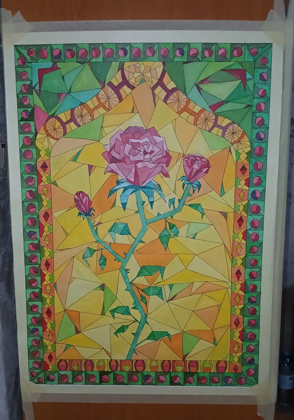 Geometric Rose Mosaic