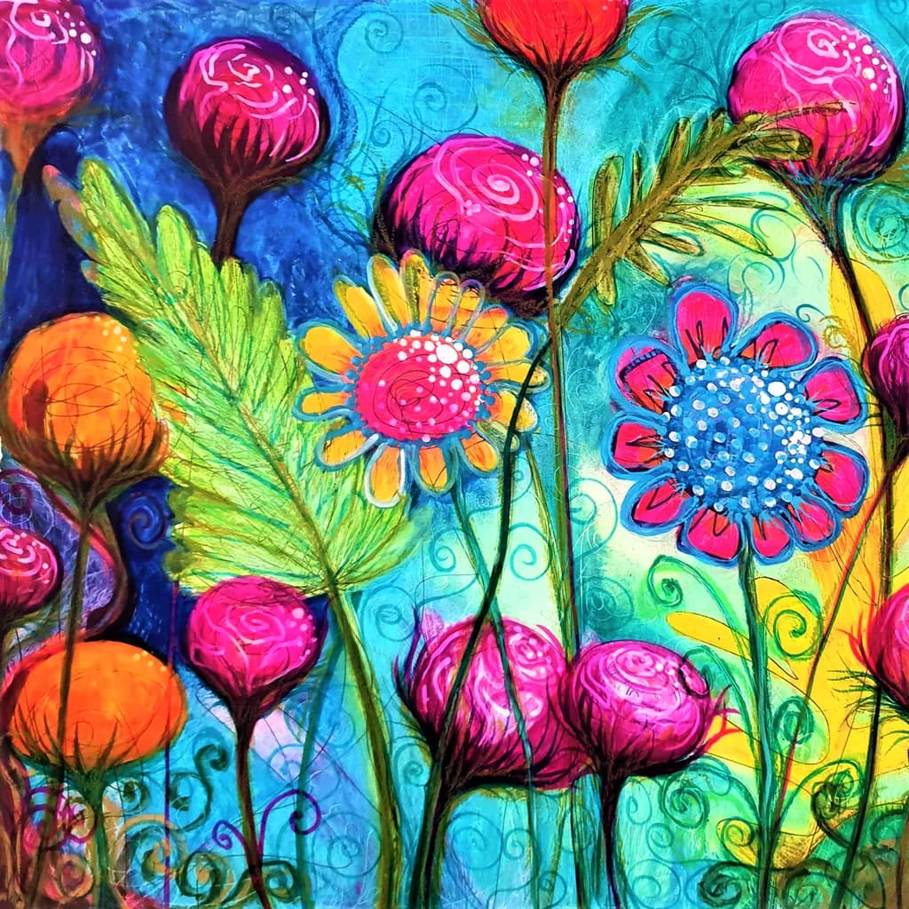 Oil Pastel Flowers