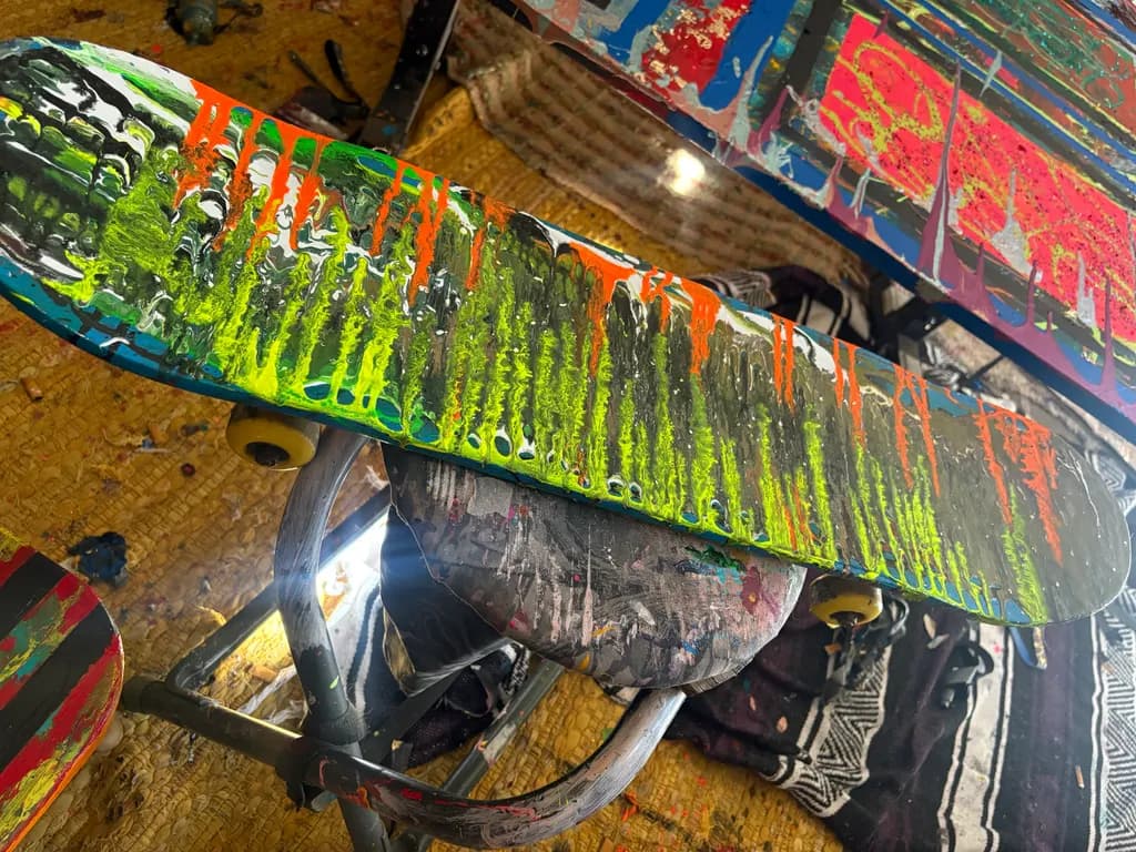 Neon Cascade Skateboard