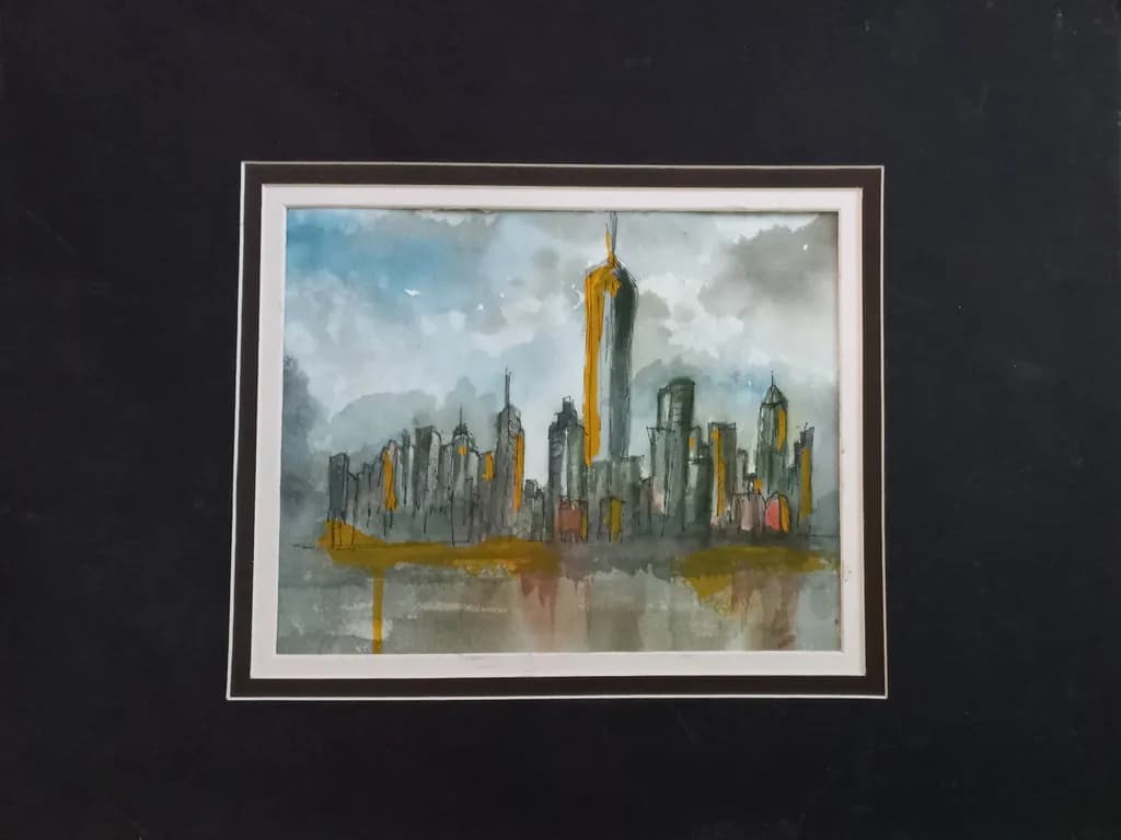 Golden Skyline Reflections