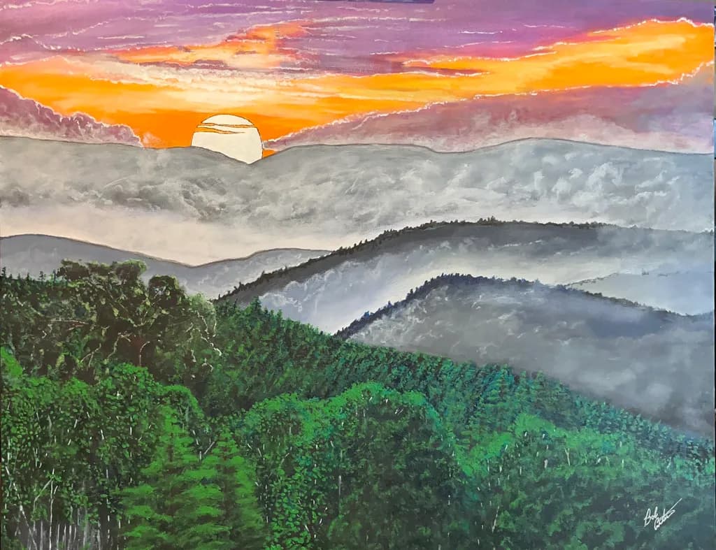 Misty Mountain Sunset