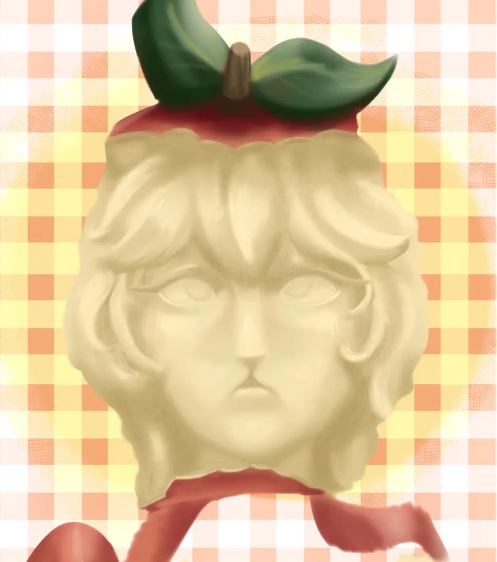 Apple Head Sculpture